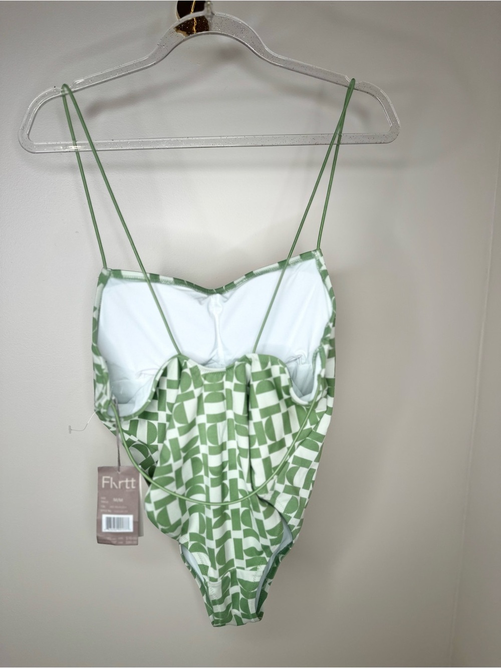 Flrtt Gottex One Piece Swimsuit Green Print Size M – New With Tags - Picture 4 of 5